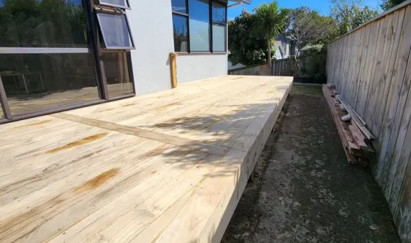 Custom outdoor deck designed to client needs by Deck Builders Levin from Builders Levin
