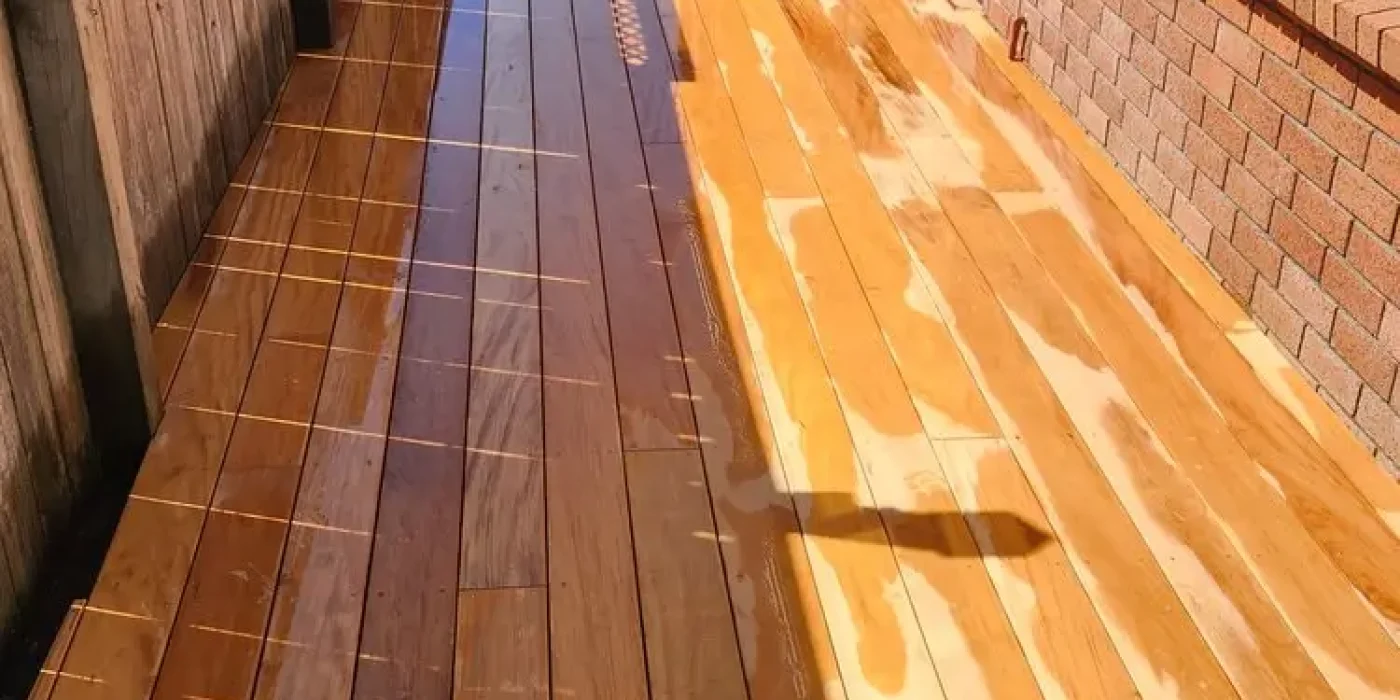 Spacious backyard with timber deck designed by Deck Builders Levin and completed by Builders Levin